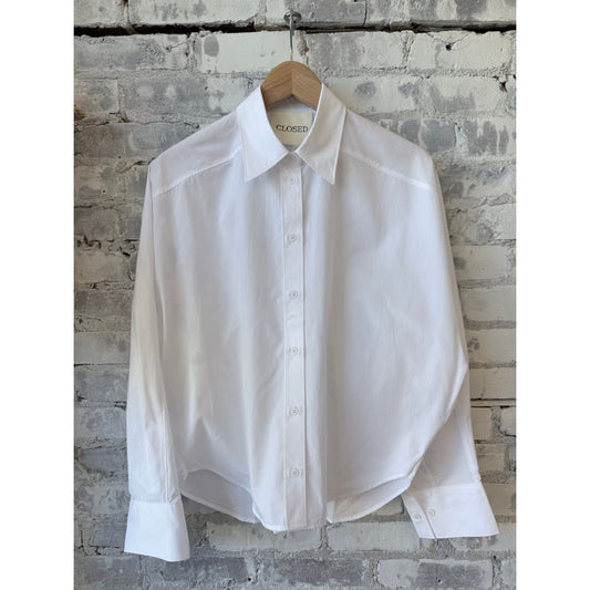 Gathered Cotton Shirt - White - DUNE + SALT