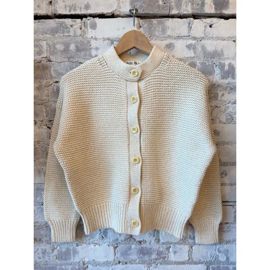 Nico Cardigan in Cotton - Marled Ivory - DUNE + SALT
