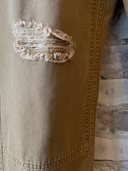 Presidents Miner Fatigue Canvas Pants in khaki, durable work pants with a relaxed fit and functional front pockets.
