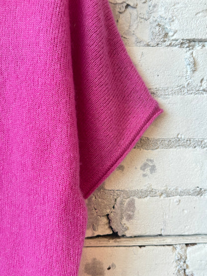 Cashmere Silk SS Crewneck - Buganvillia - DUNE + SALT