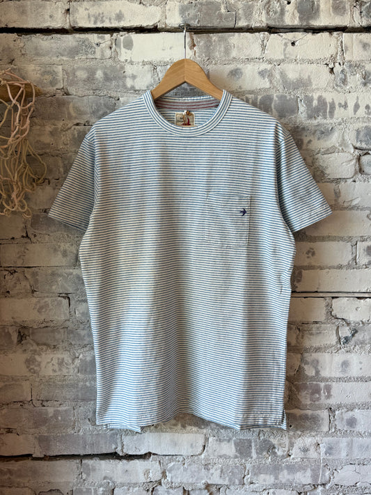 Double Feedstripe Tee - White/Marine
