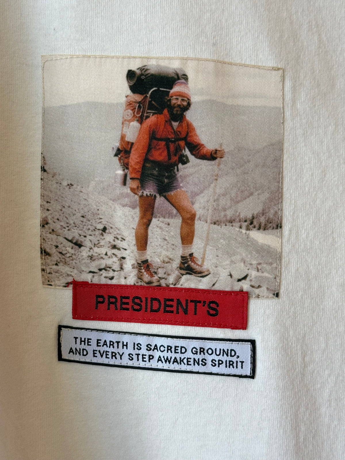 Off white Climber Label T-Shirt by Presidents, casual men's T-shirt with a graphic print, comfortable fit and stylish design.