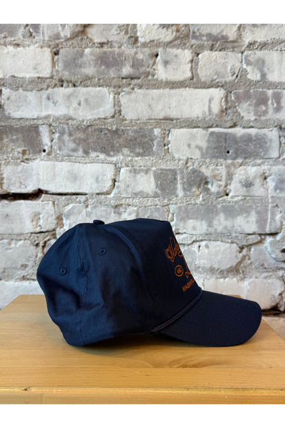 "Make Your Own Luck" Trucker Hat: Navy/Rust - DUNE + SALT