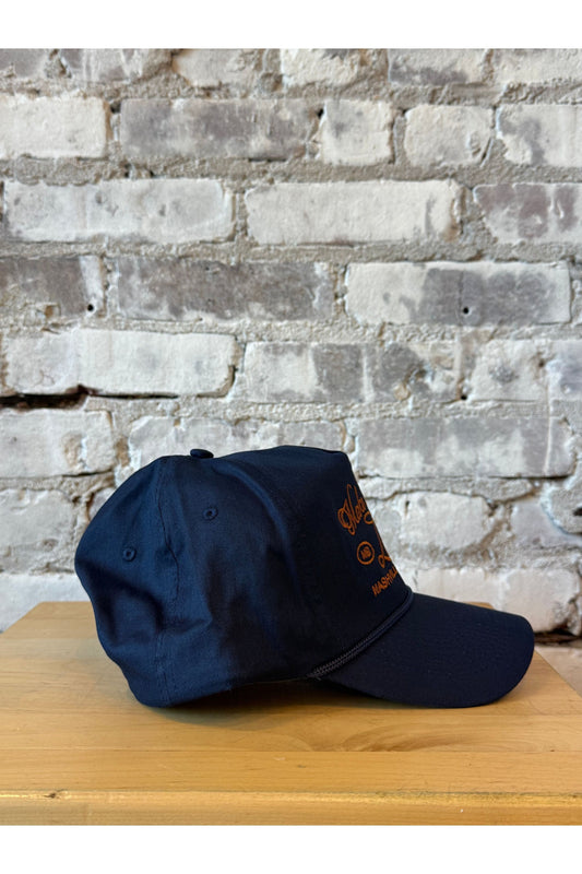 "Make Your Own Luck" Trucker Hat: Navy/Rust - DUNE + SALT