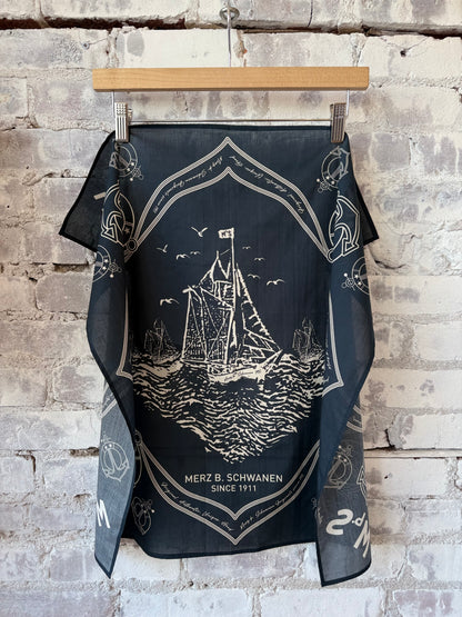 MbS Logo Lightweight Cotton Poplin Bandana - Charcoal - DUNE + SALT