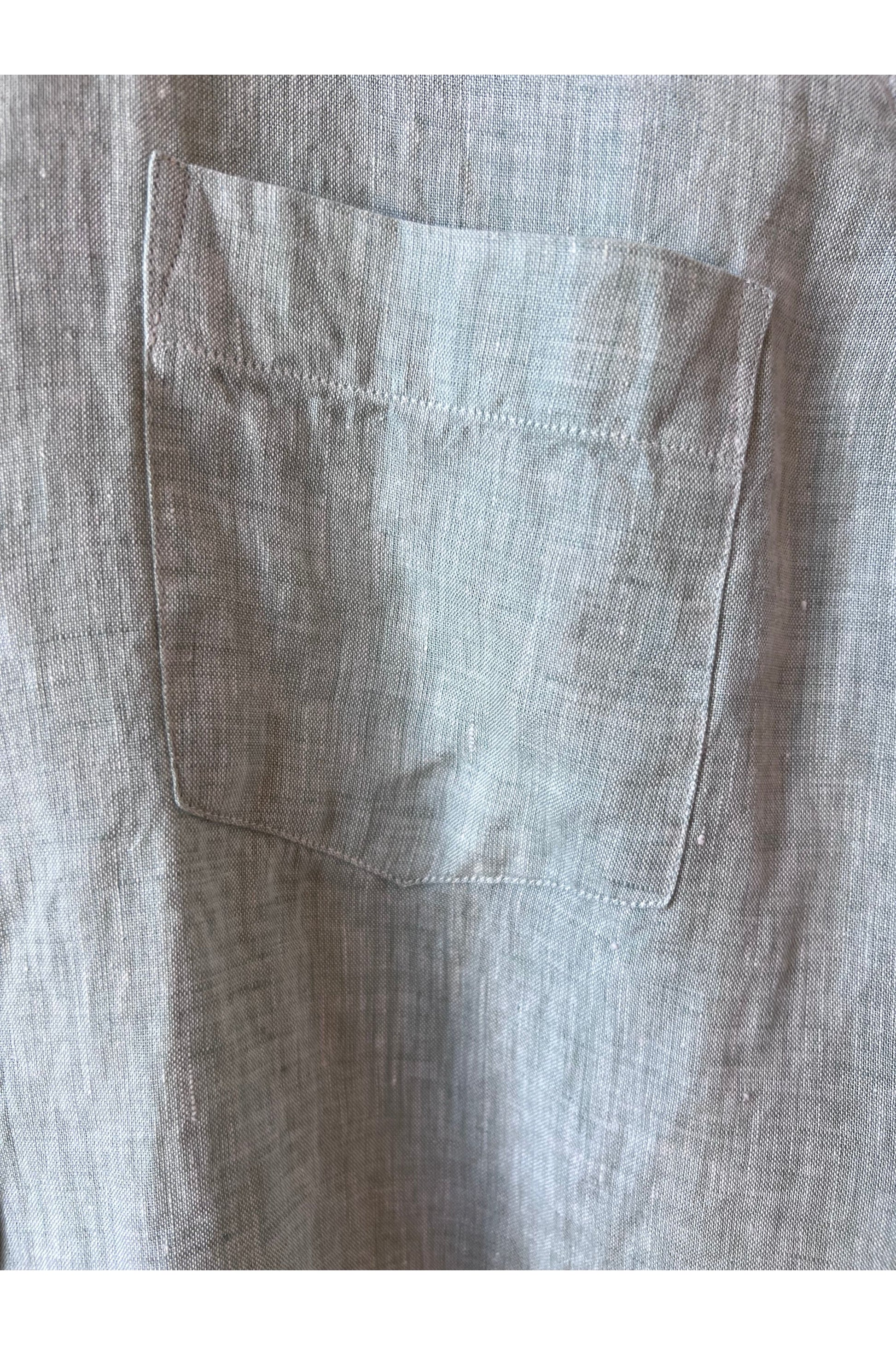 Paul Linen Chambray Shirt - Green - DUNE + SALT