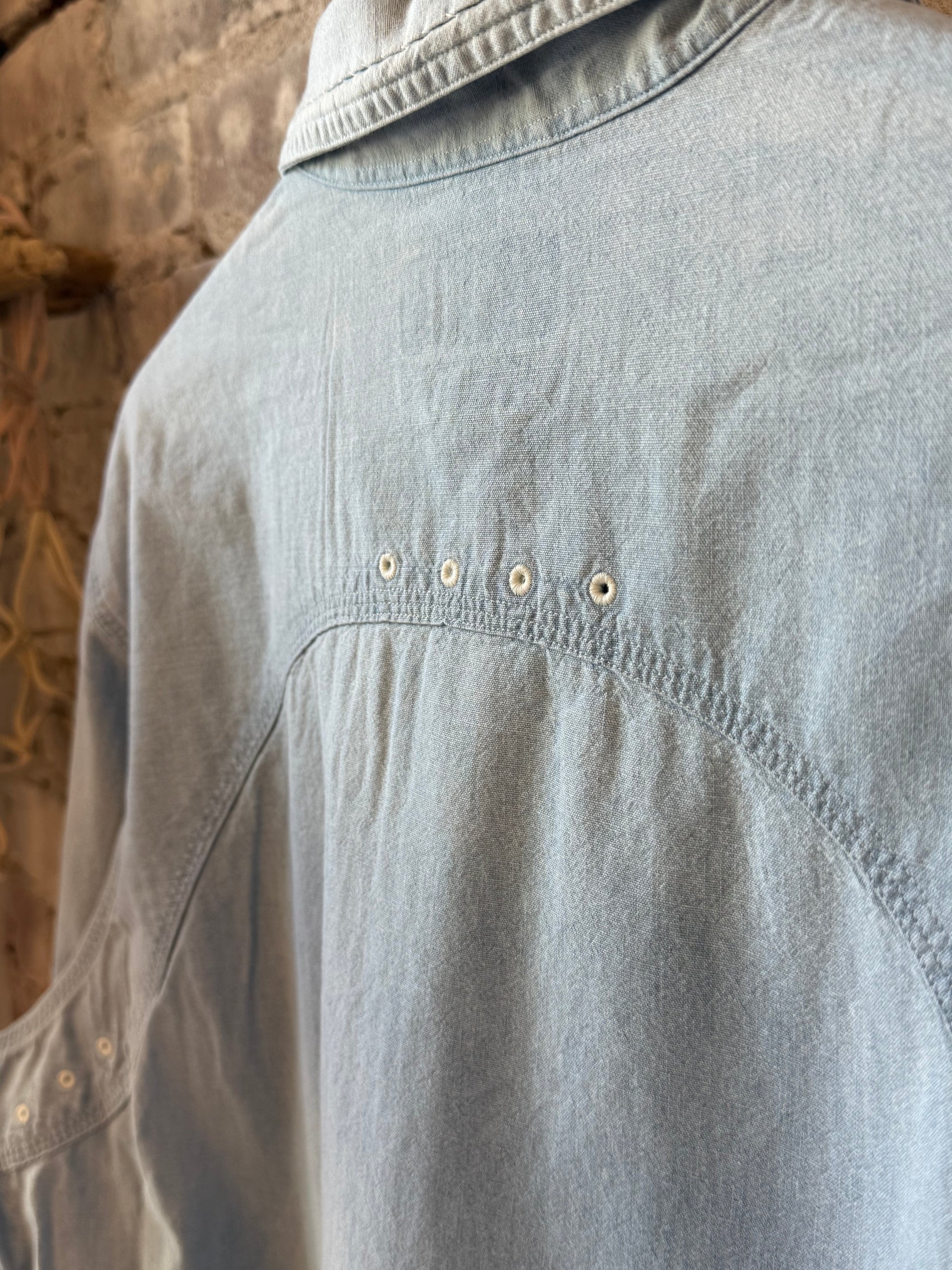 Chambray Compass Workshirt - Medium Indigo - DUNE + SALT