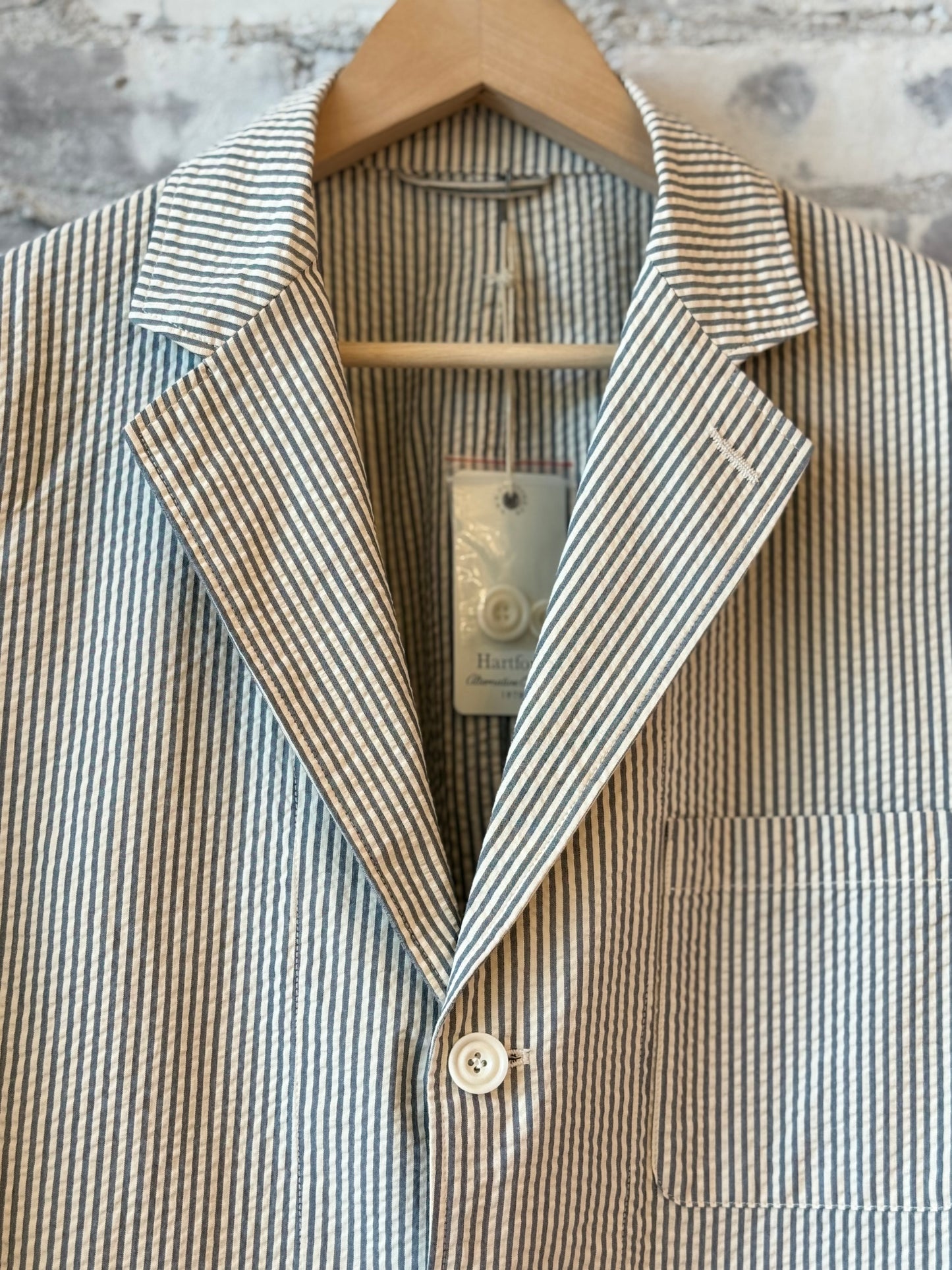 Jules Woven Jacket - Blue & Cream