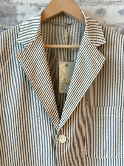 Jules Woven Jacket - Blue & Cream