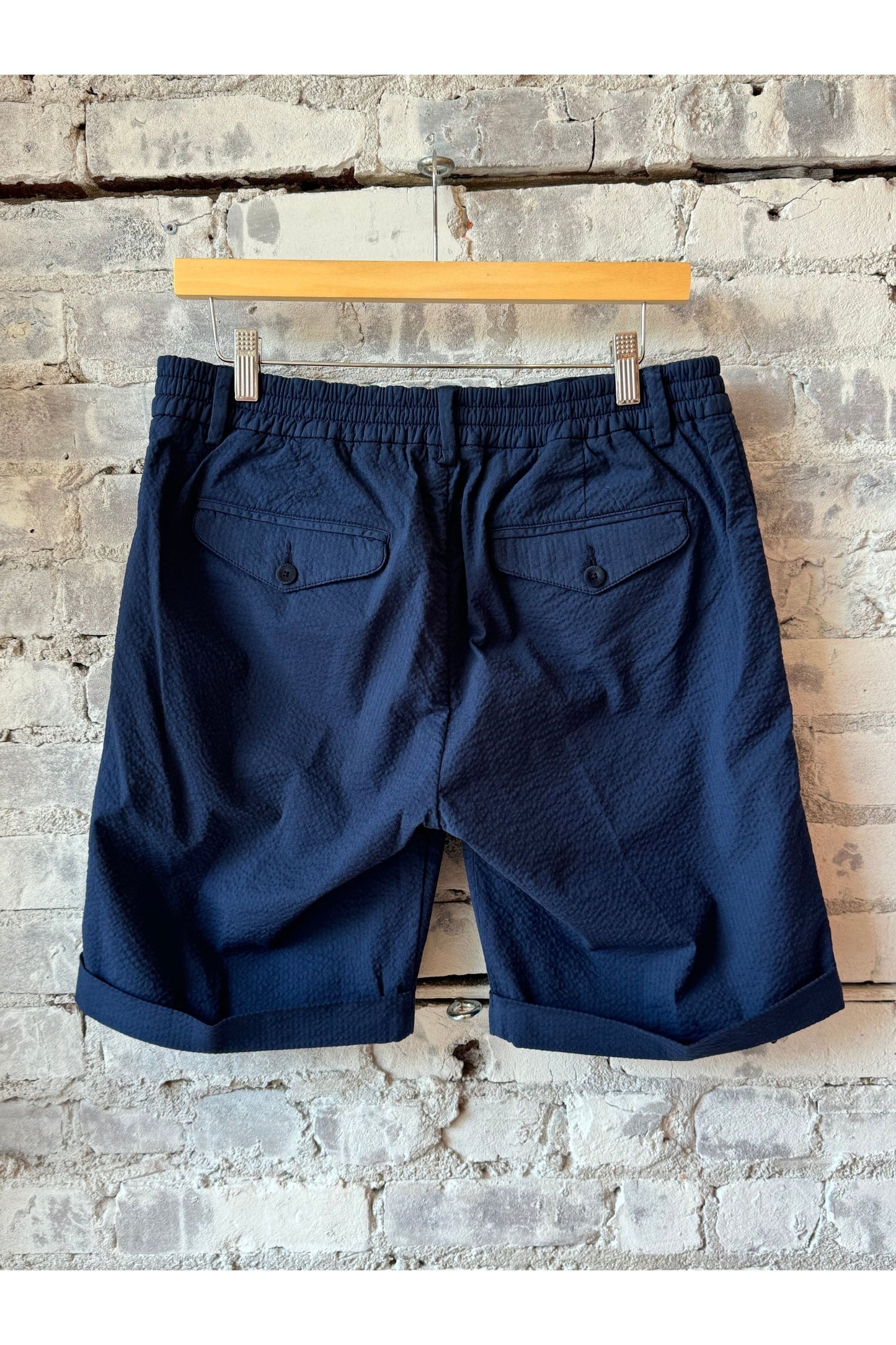 Seersucker Bermuda Short - Navy - DUNE + SALT