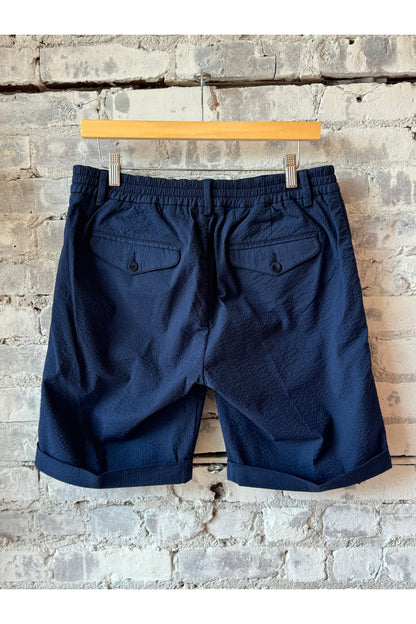 Seersucker Bermuda Short - Navy - DUNE + SALT