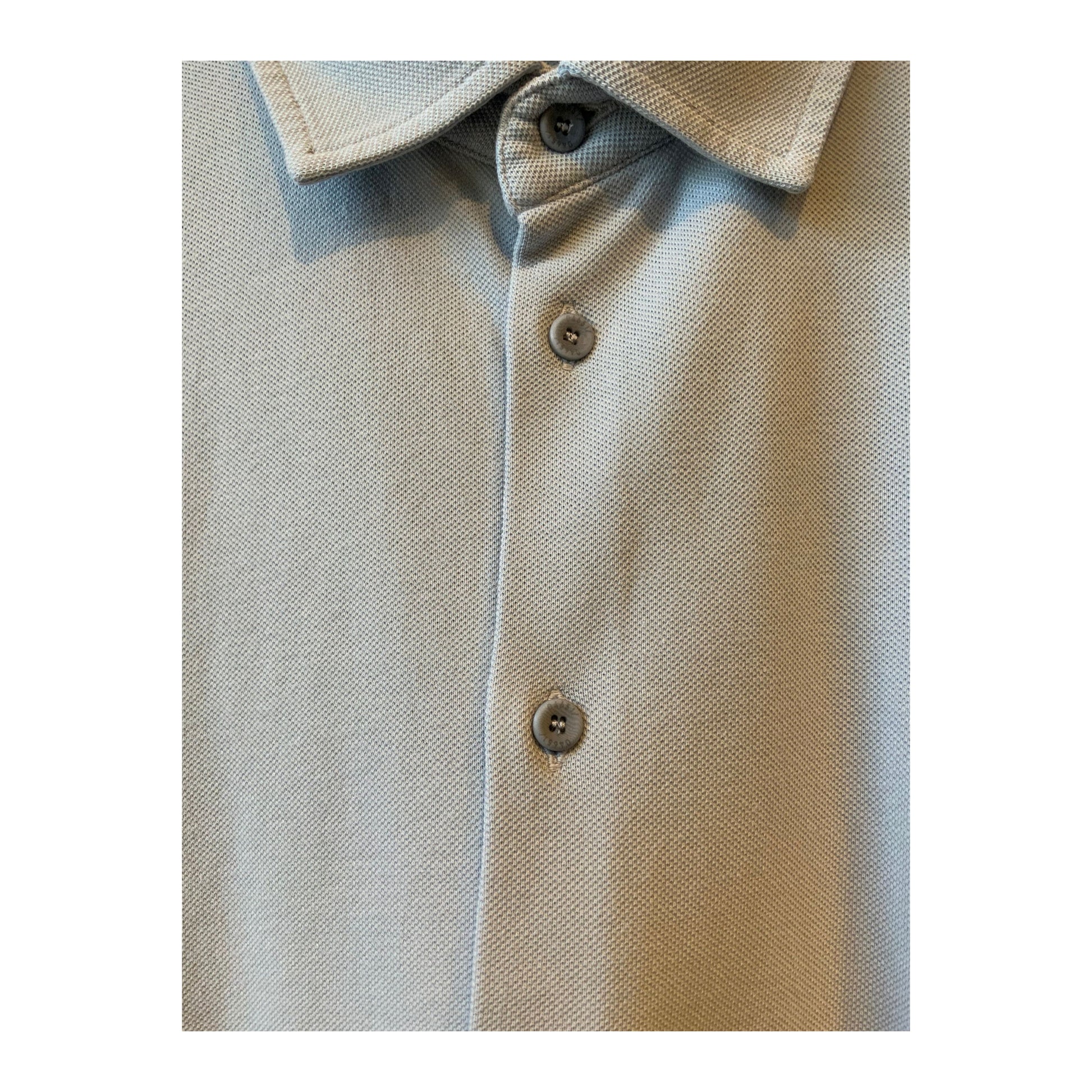 Piqué Slim Collar Shirt - Sky - DUNE + SALT