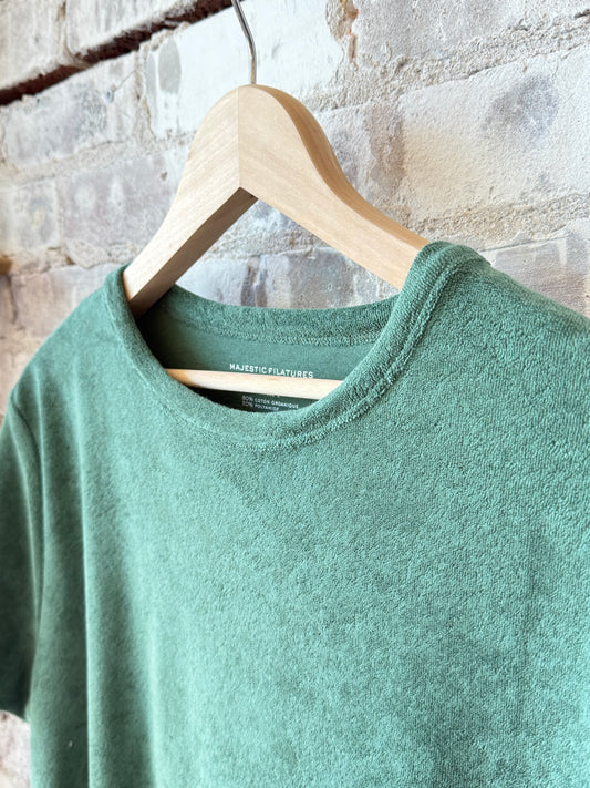 Organic Cotton Terry Semi Relaxed S/S Crewneck - Agave - DUNE + SALT