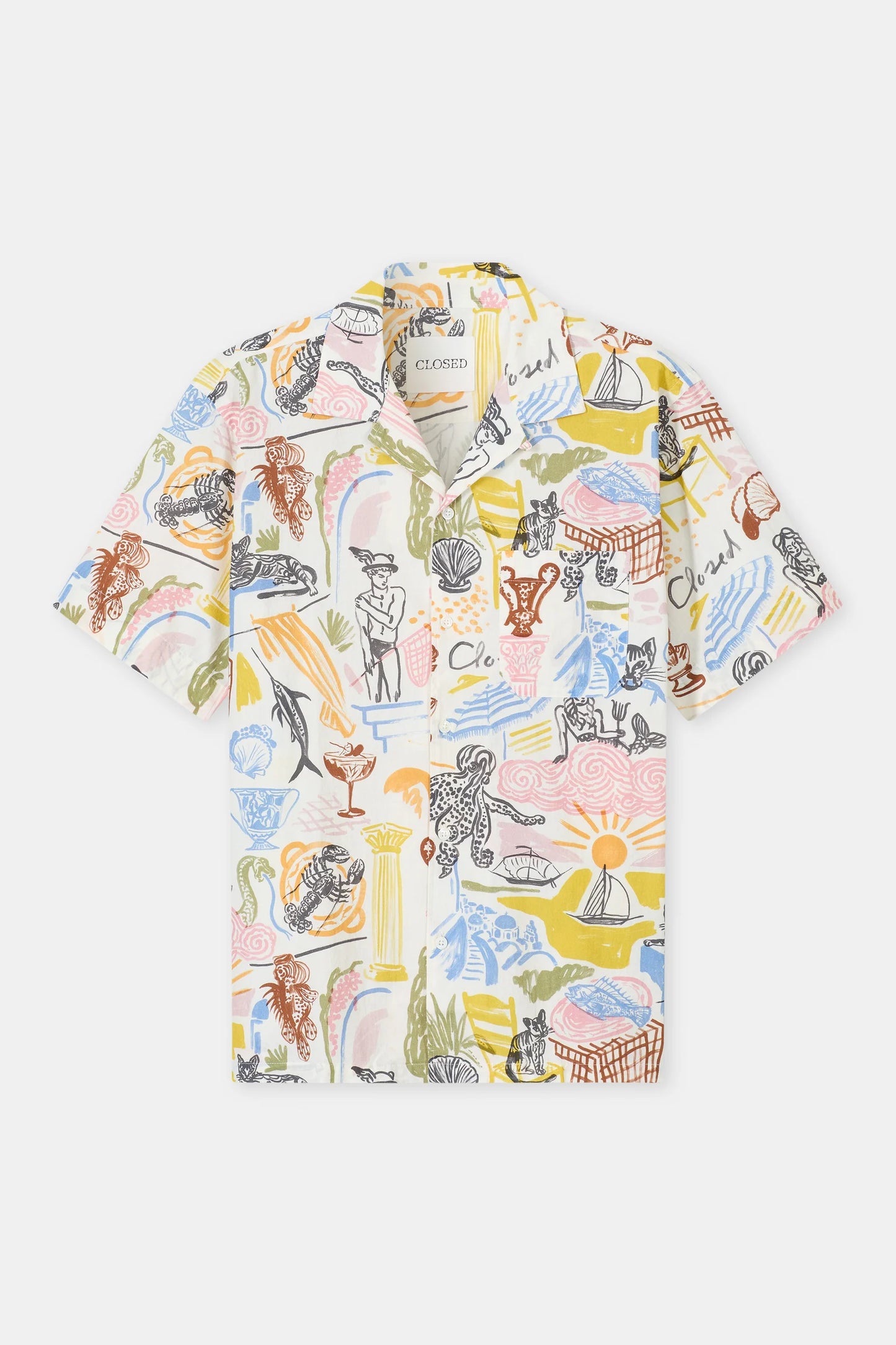 Resort Shirt with Graphic Print - Multi Colour