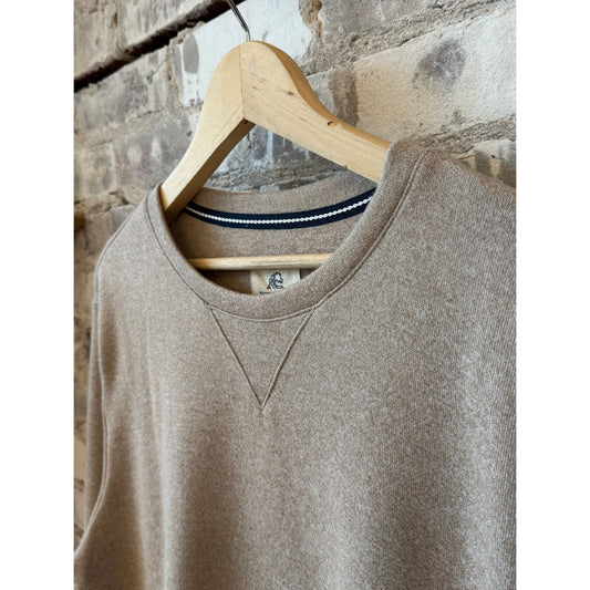 Surfside Supply Butch Cashmist Crewneck - Camel Heather Dark Sea Green