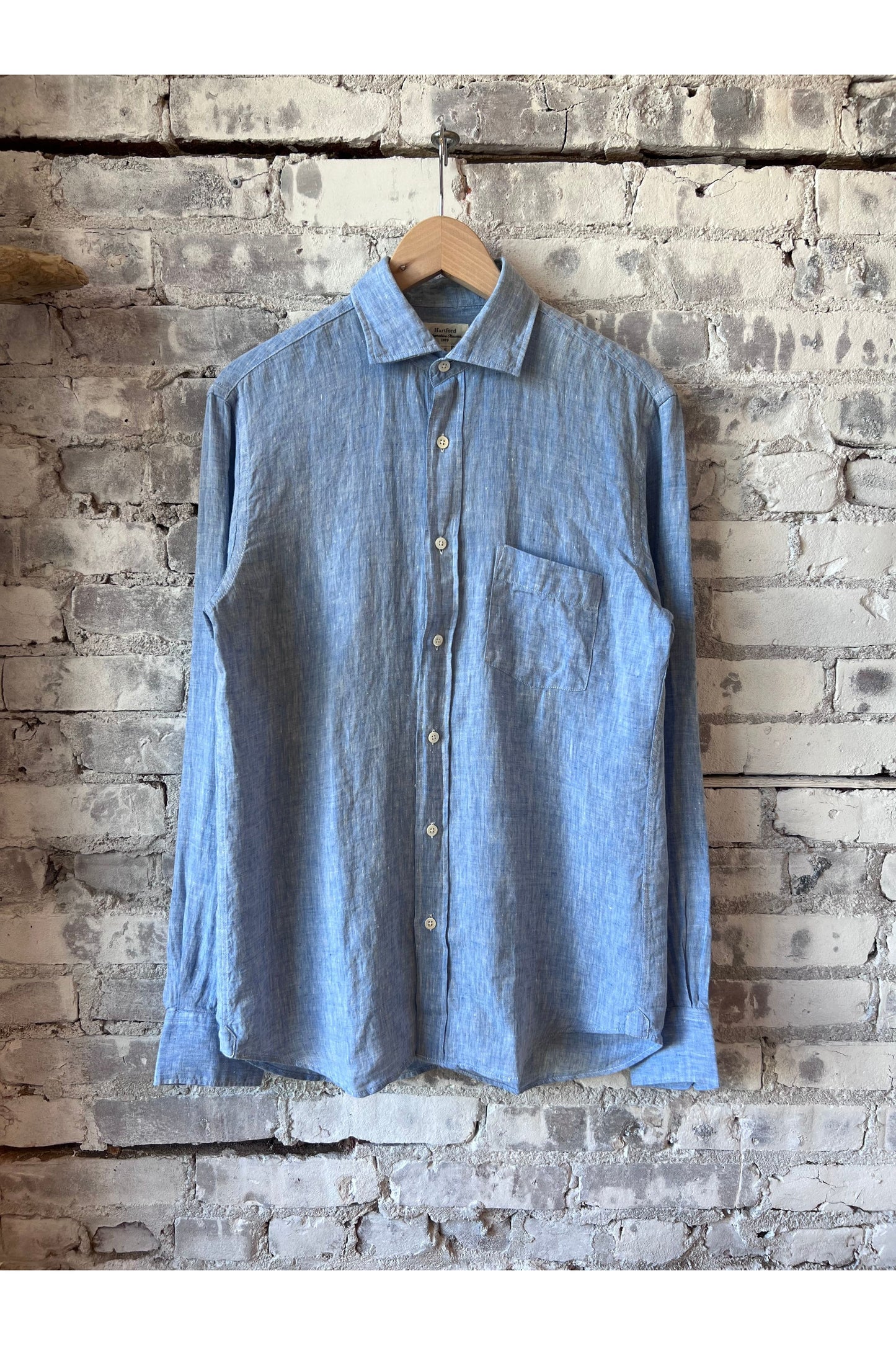 Paul Linen Chambray Shirt - Blue - DUNE + SALT