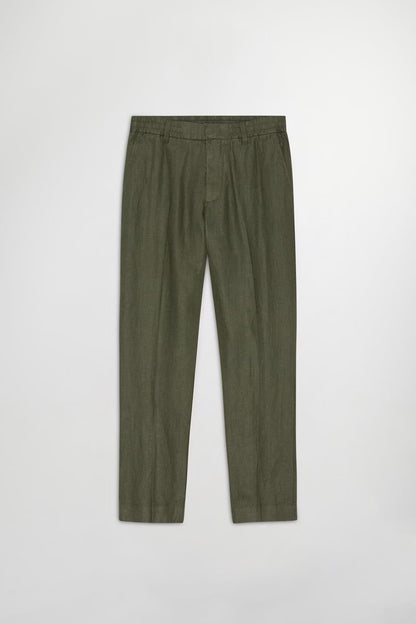 Billie Drawstring Linen Pant - Croc Green - DUNE + SALT