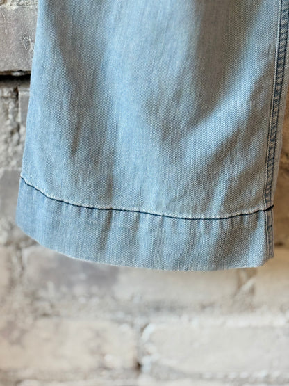 Women's Indigo French Sailor San-Tropez Pant by Freecity, featuring a summerfade design with a relaxed, nautical style.