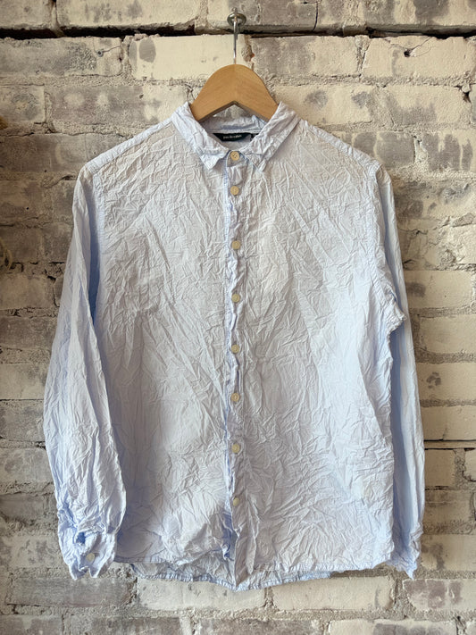 Washed Cotton Crinkle Classic Shirt – Light Blue - DUNE + SALT