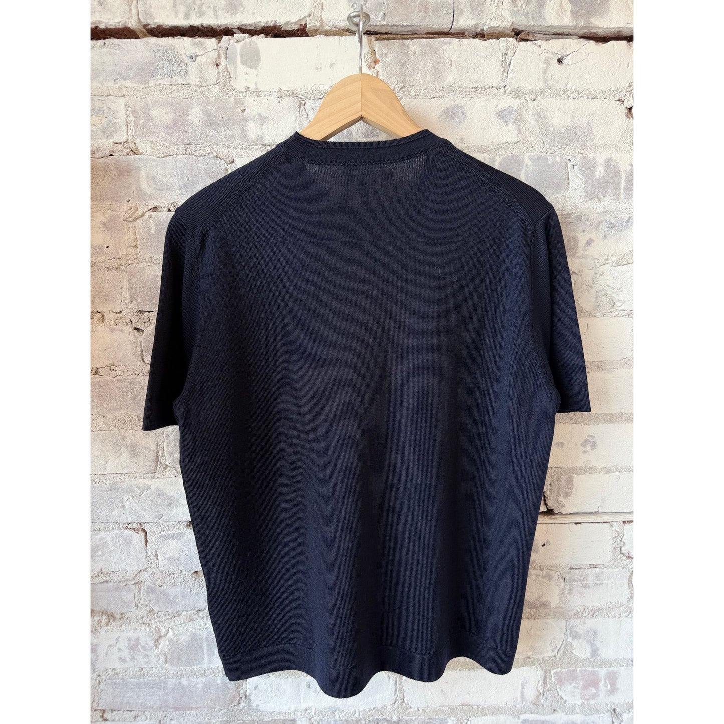 Refined Knitted Merino Wool T-Shirt - Navy - DUNE + SALT