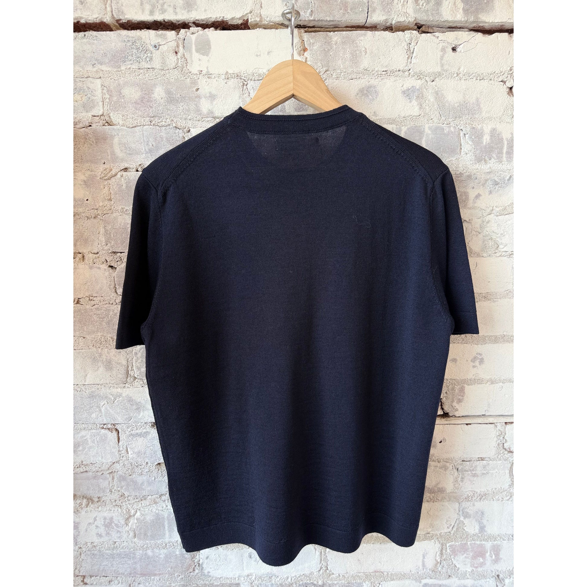Refined Knitted Merino Wool T-Shirt - Navy - DUNE + SALT