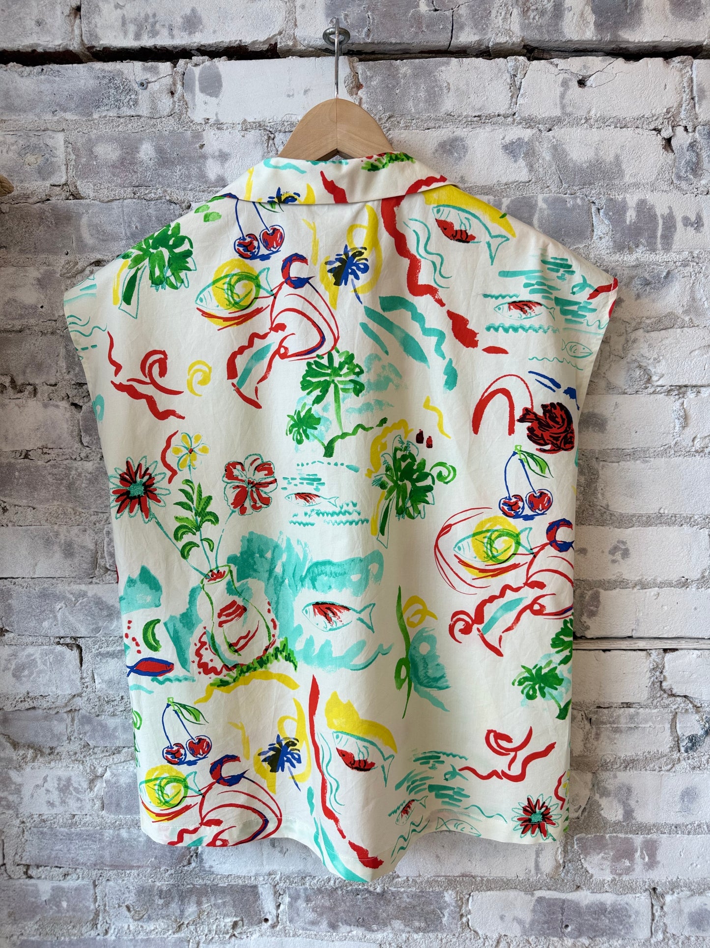 Sleeveless Viscose Top - Stamp Multi - DUNE + SALT