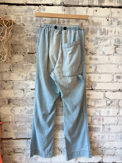 Women's Indigo French Sailor San-Tropez Pant by Freecity, casual summerfade style, featuring relaxed fit and nautical design details.