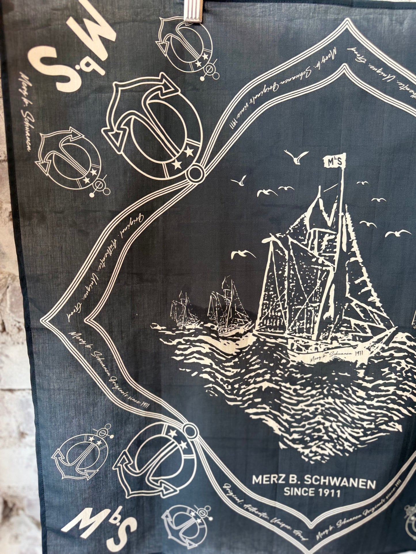 MbS Logo Lightweight Cotton Poplin Bandana - Charcoal - DUNE + SALT