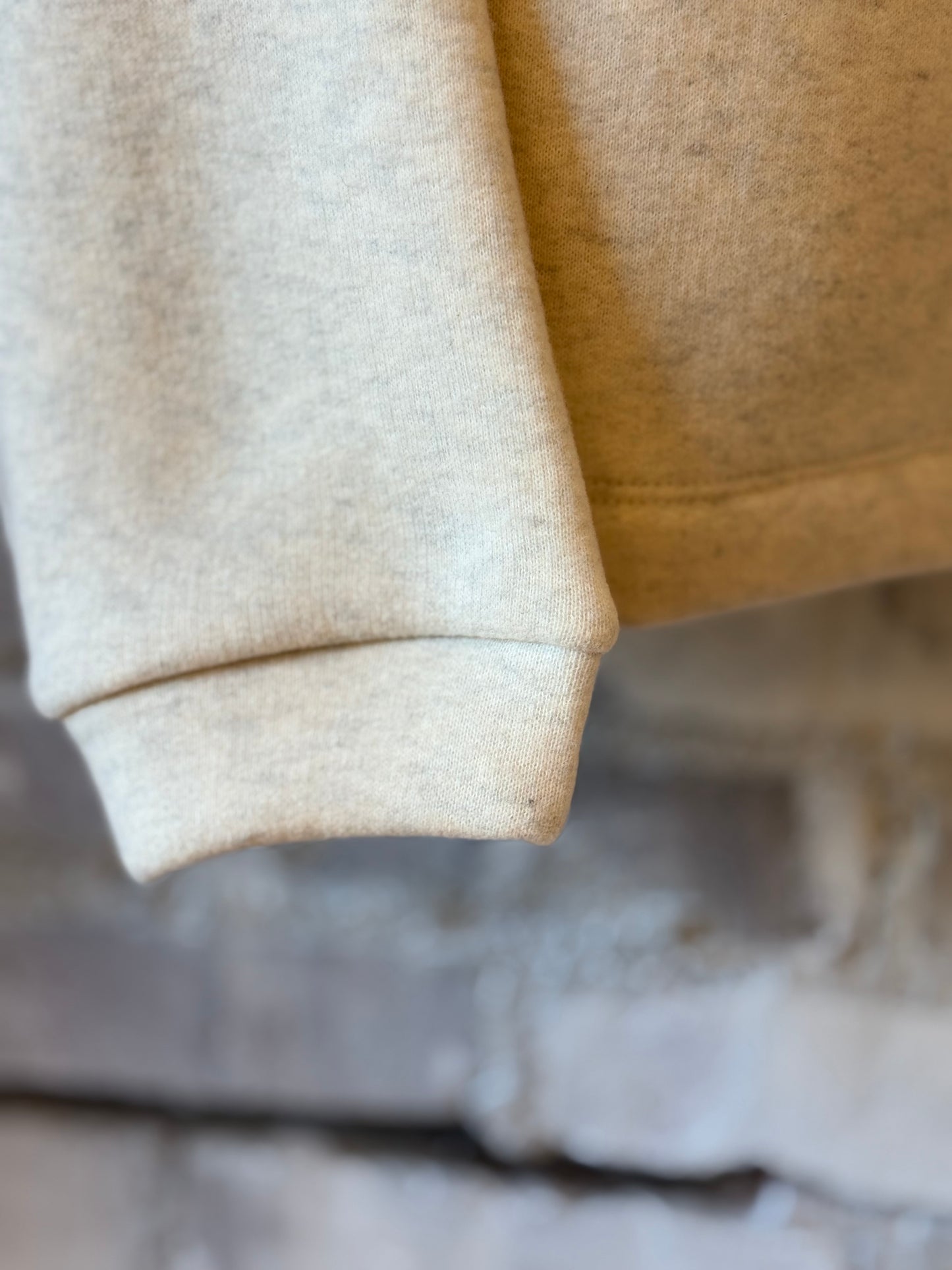 V::Room Cotton Tencel Brushed Fleece Oversized LS Crew - Oatmeal Light Gray