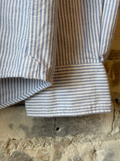 Hartford Men's Pitt Brushed Oxford Woven Shirt - Blue Stripe Gray