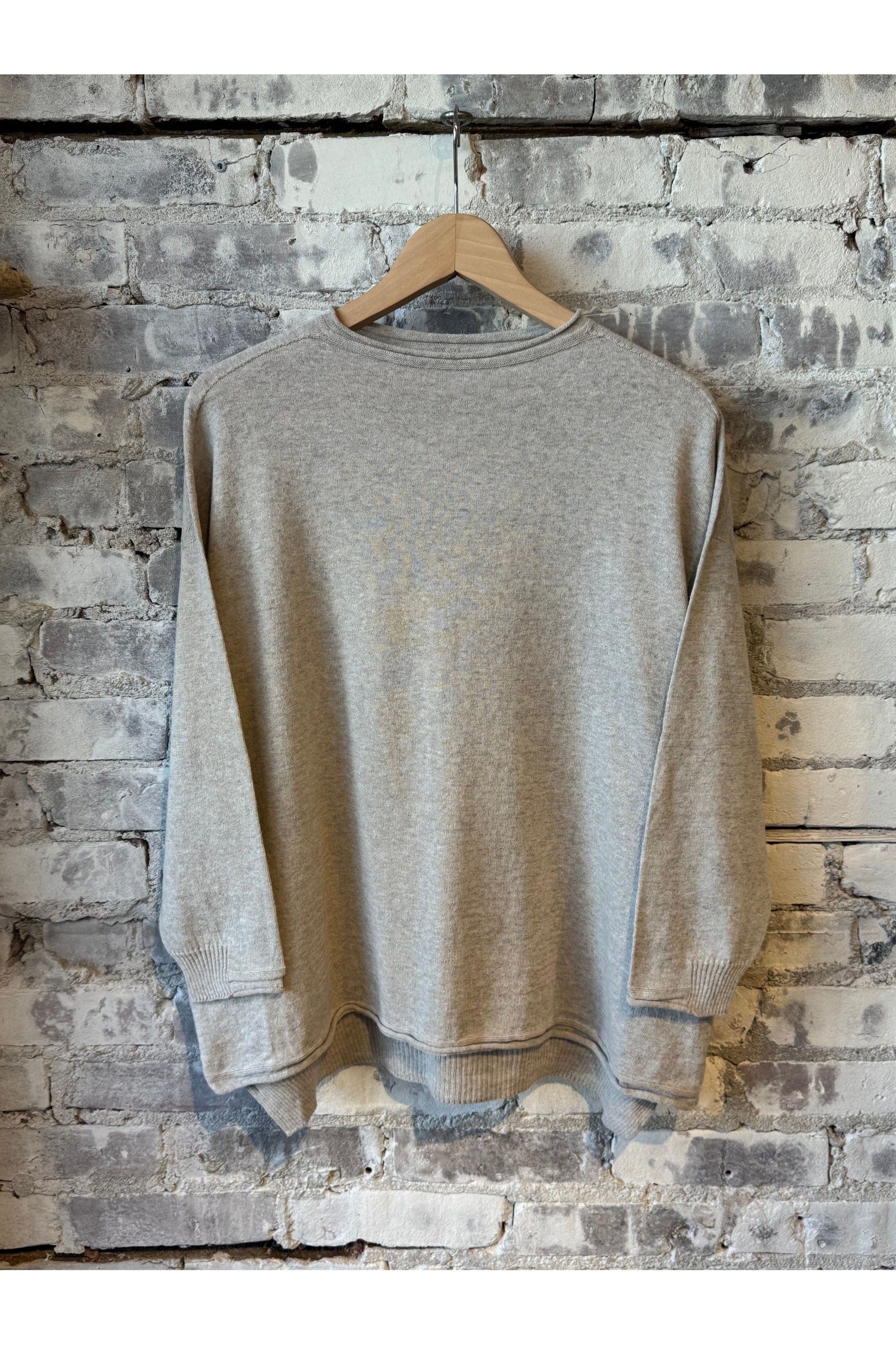 Cotton Linen Square Pullover - Top Grey - DUNE + SALT