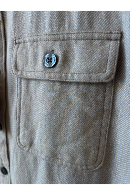 Dylan Brushed Twill Overshirt - Khaki - DUNE + SALT