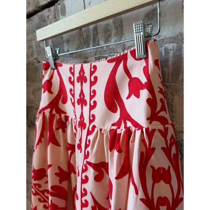 Cartolina Georgia Skirt in Faraway Print - Poppy Dim Gray