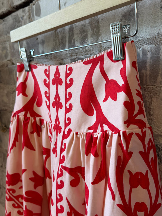 Georgia Skirt in Faraway Print - Poppy