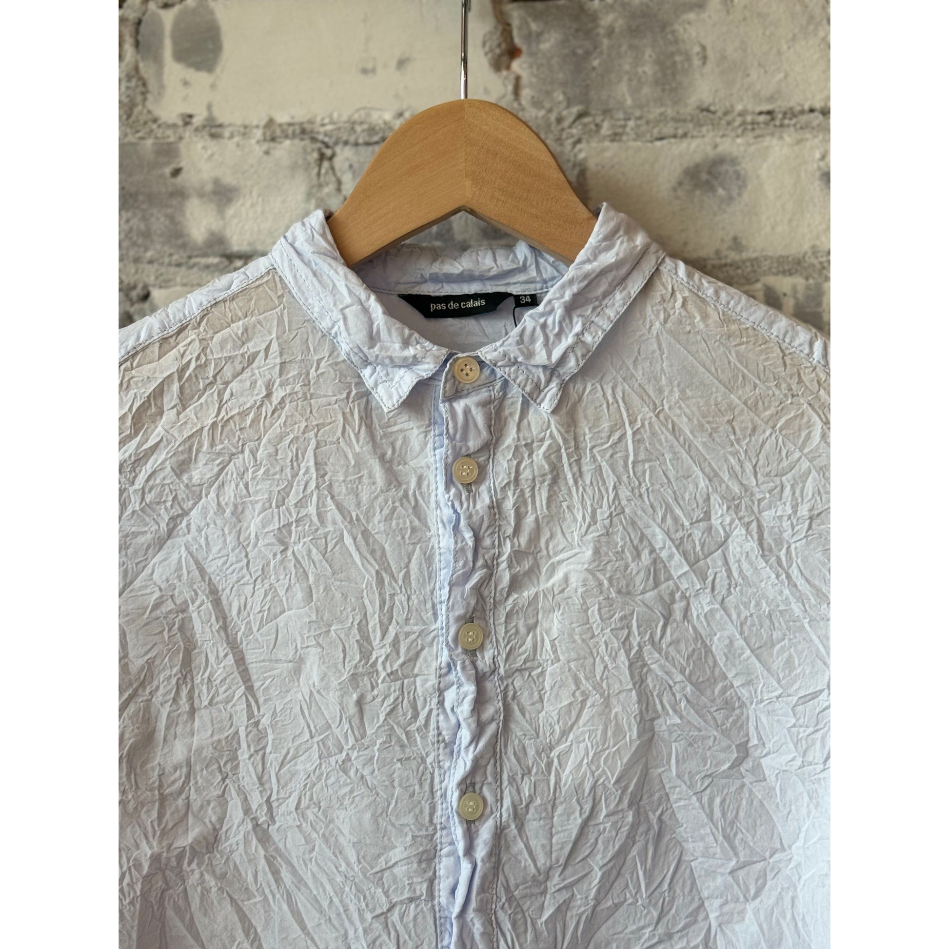 Washed Cotton Crinkle Classic Shirt – Light Blue - DUNE + SALT