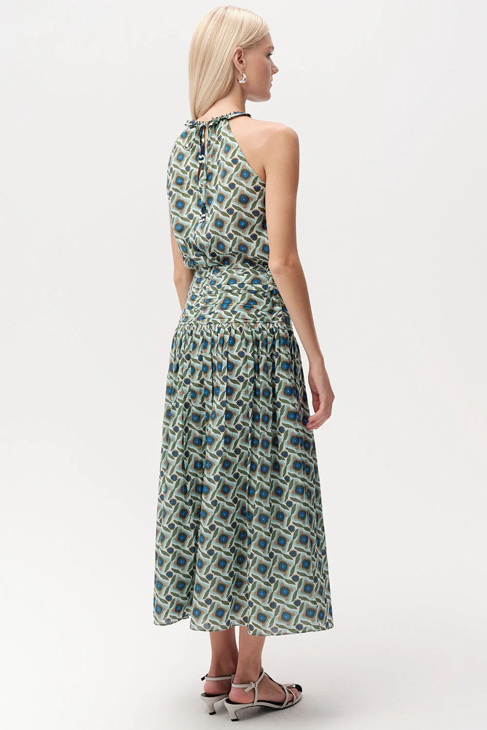 Eldon Smocked Waist Zippered Midi Skirt - Multi