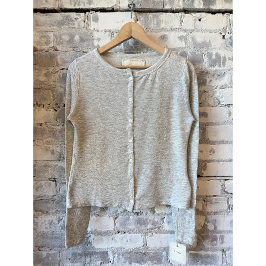 V::Room Melange Double-Face Cardigan - Heather Grey Dark Gray