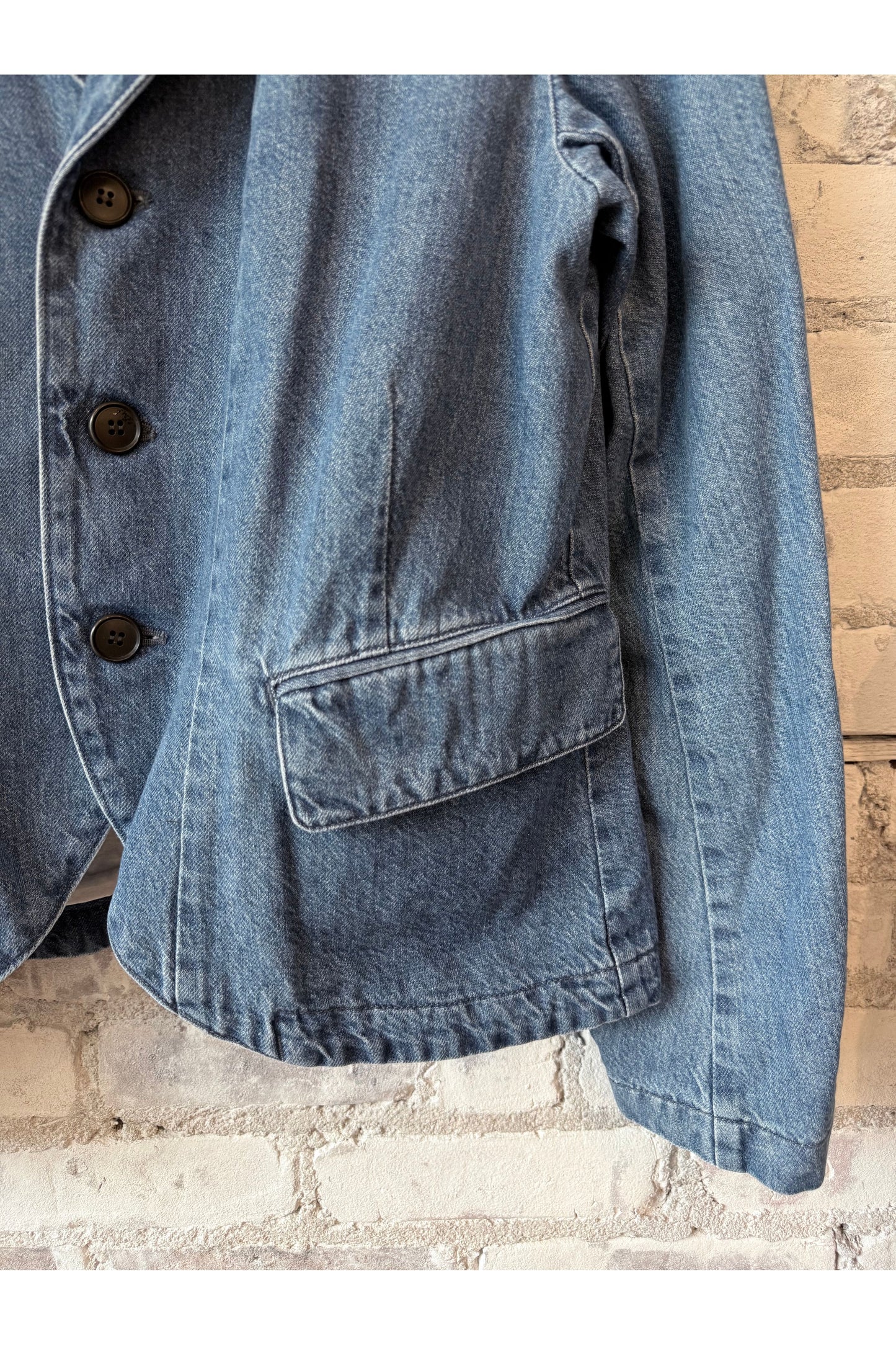 Tailored Denim Blazer - Faded Blue - DUNE + SALT