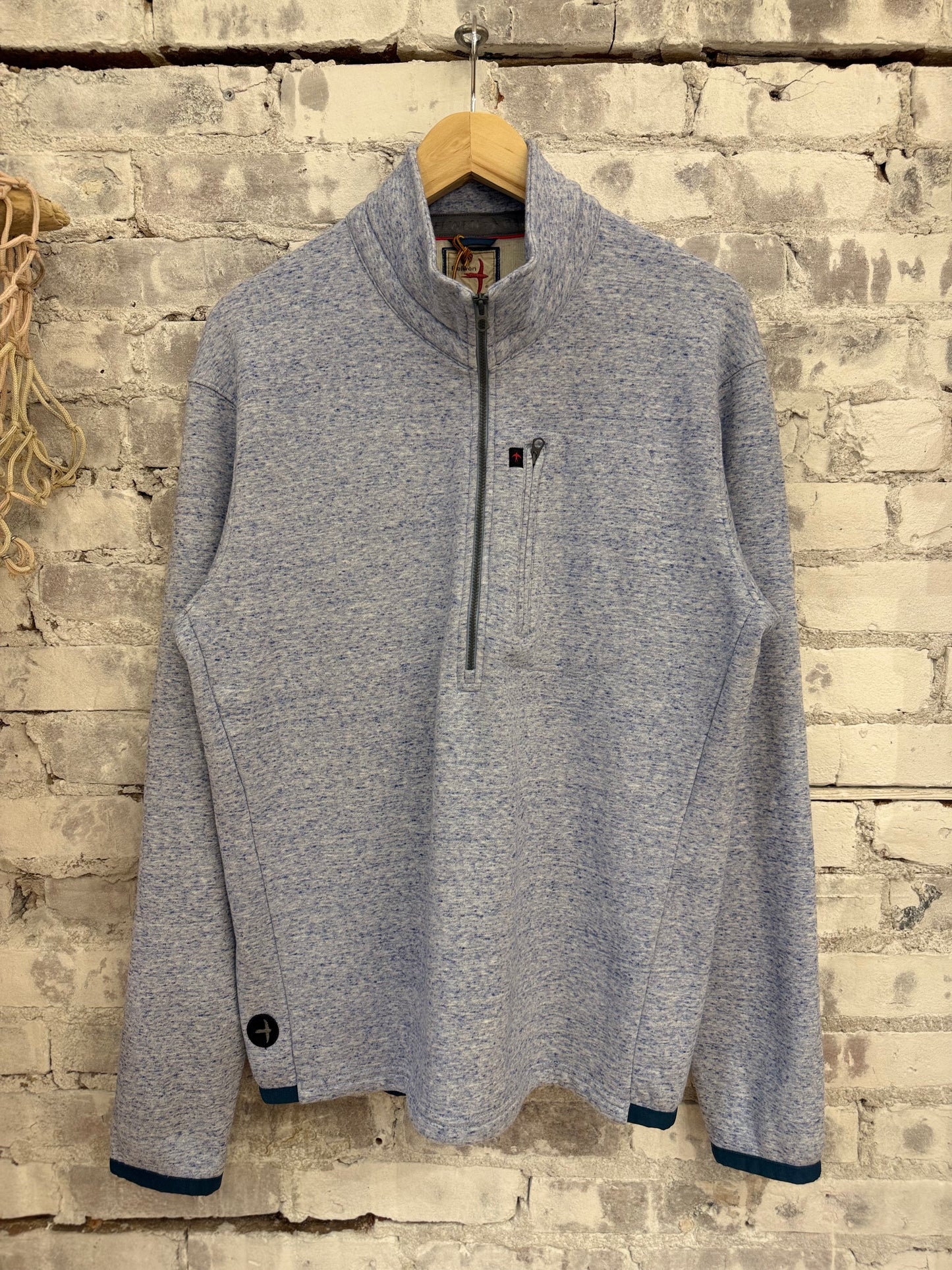 Micropile Half-Zip - Light Blue Fleck - DUNE + SALT