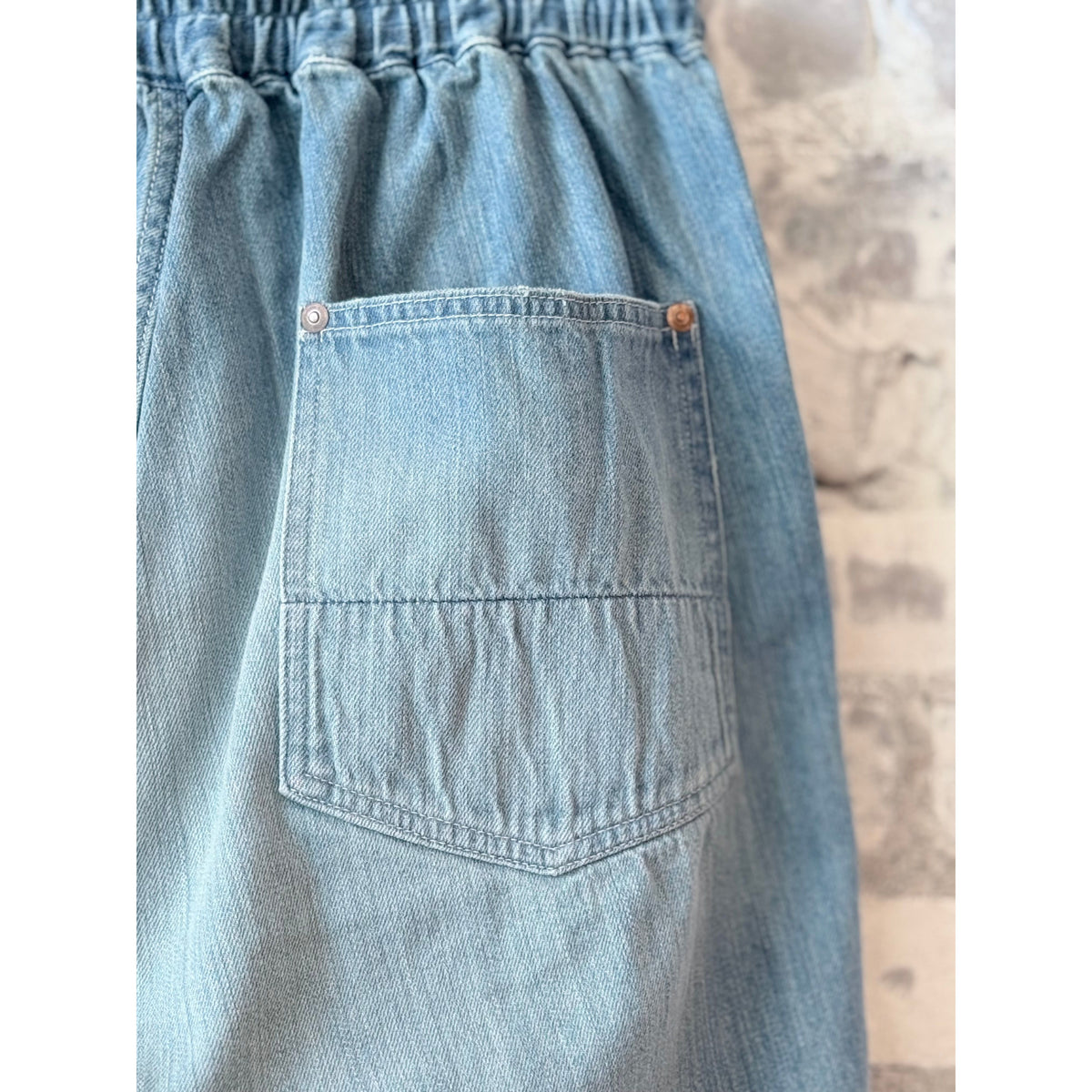 H-Unit Denim Work Easy Pants (Used Wash) - Light Indigo Gray