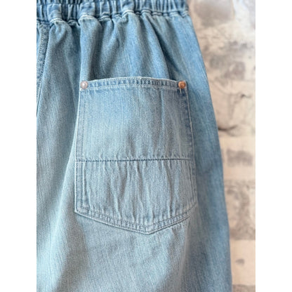 H-Unit Denim Work Easy Pants (Used Wash) - Light Indigo Gray