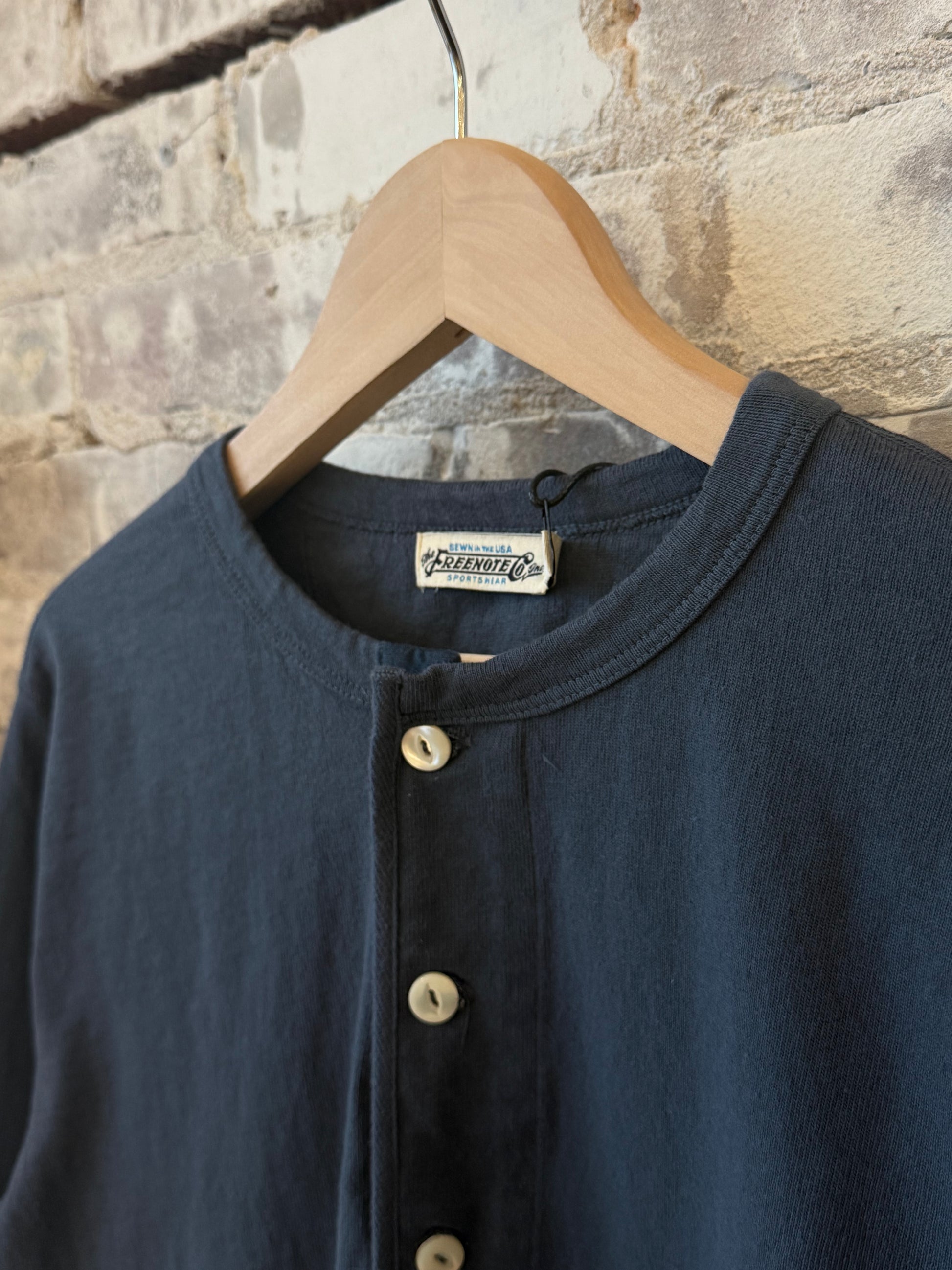 13 Ounce L/S Henley - Faded Blue - DUNE + SALT