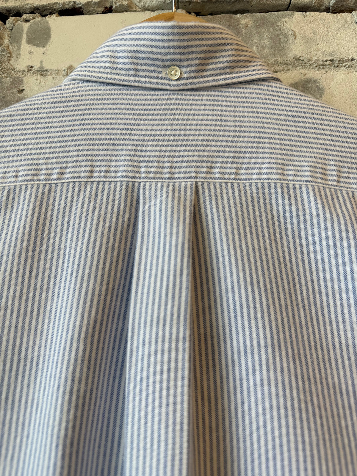Hartford Men's Pitt Brushed Oxford Woven Shirt - Blue Stripe Dark Gray