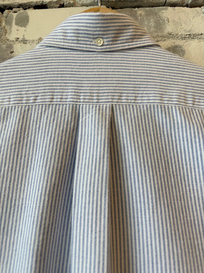Hartford Men's Pitt Brushed Oxford Woven Shirt - Blue Stripe Dark Gray