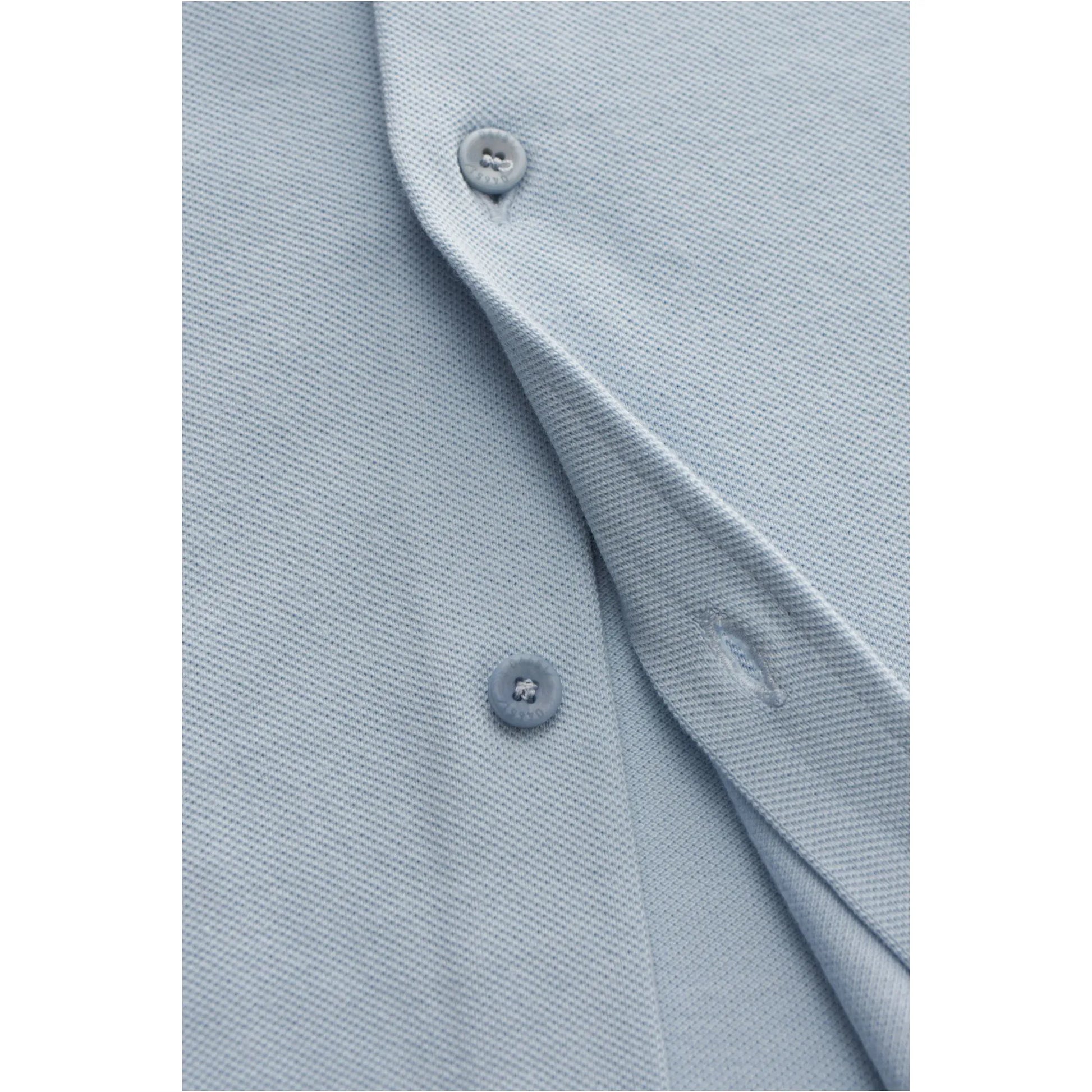 Piqué Slim Collar Shirt - Sky - DUNE + SALT