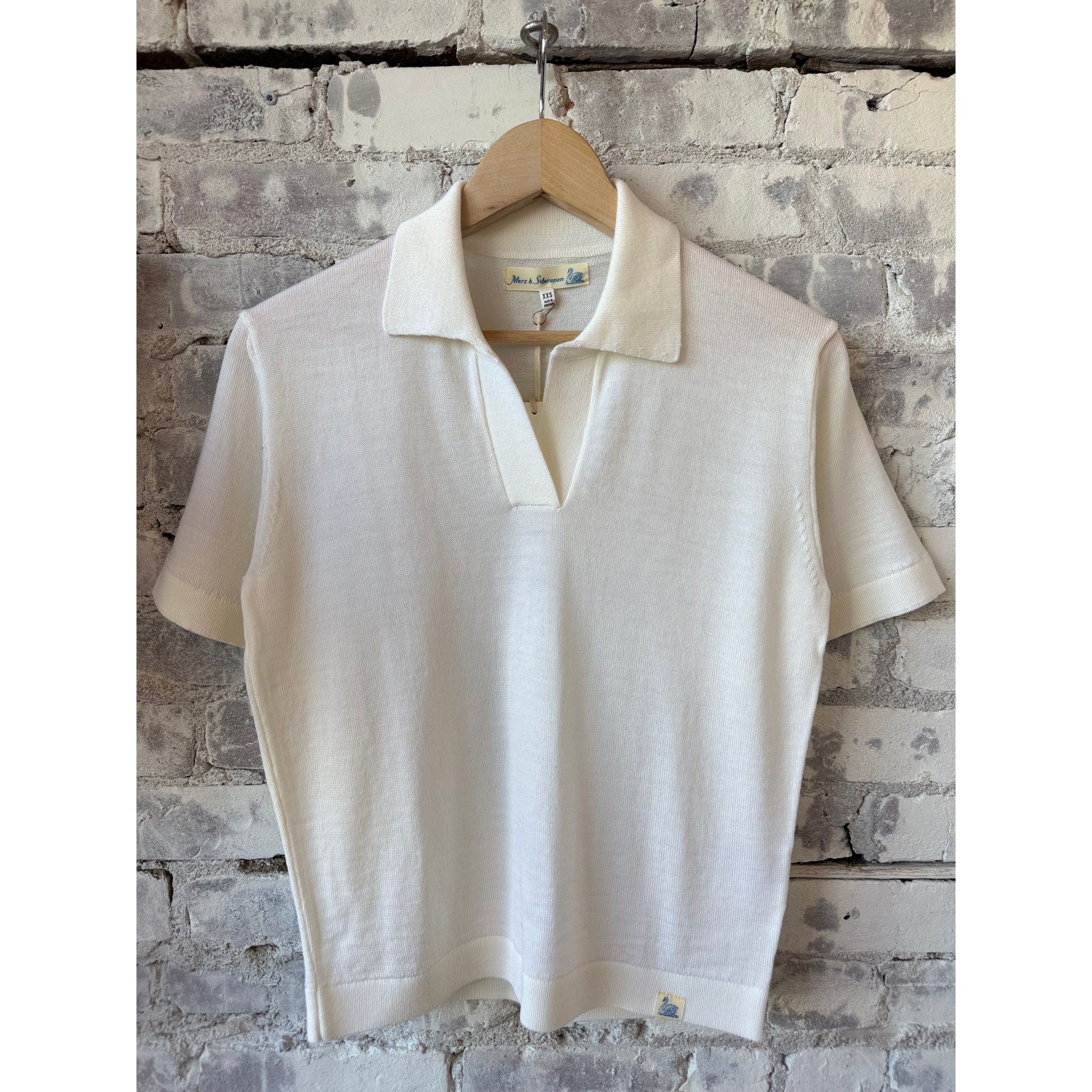Refined Merino Wool Short Sleeve Women's Polo Shirt - Nature - DUNE + SALT