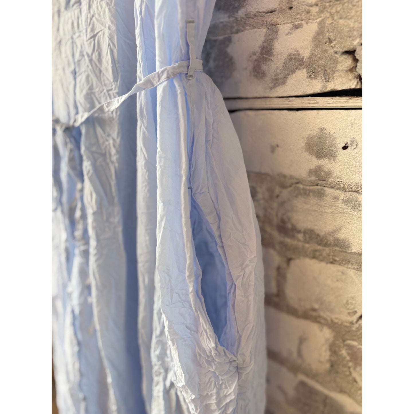 Washed Cotton Crinkle Dress – Light Blue - DUNE + SALT