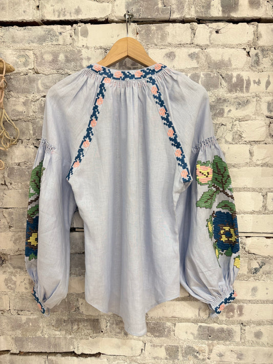 Elysian Whisper Blouse - Light Blue - DUNE + SALT