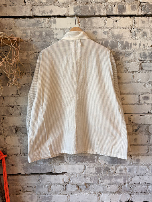 H-Unit Stripe Shirtalls - White Rosy Brown