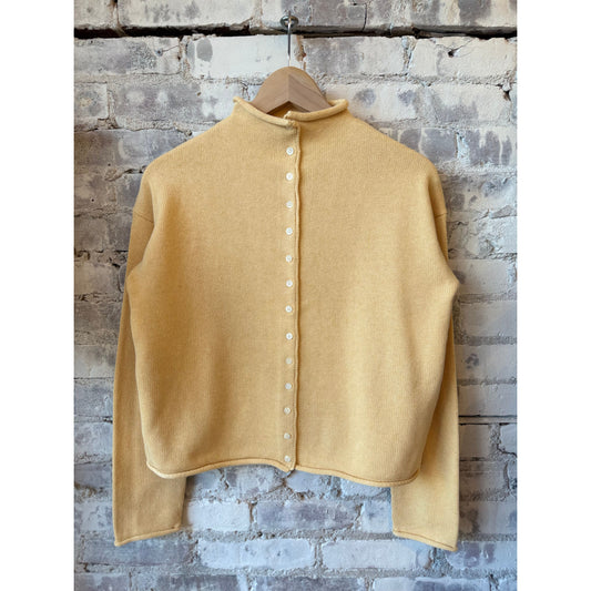 Taylor Cardigan in Cotton Cashmere - Honey Biscuit - DUNE + SALT
